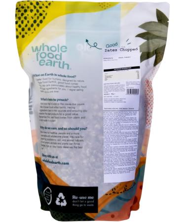  Wholefood Earth Wholefood Earth Chopped Dates - Non GMO - Vegan - Dairy Free - No Added Sugar 2kg - Buy Online on GoSupps.com