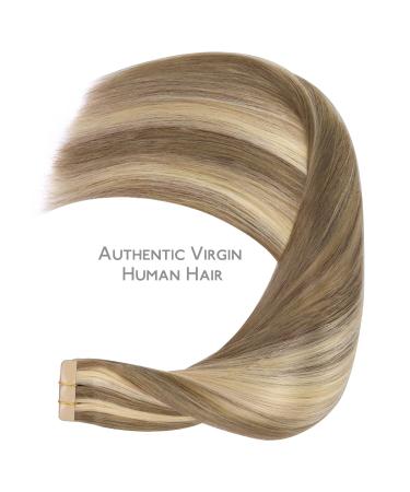 Buy If-alife 20pcs Real Hair Tape Extensions - 24 Inch Silky Straight Brown Highlights Gold Blonde - 50g 60cm #8A/22 - Buy Online on GoSupps.com