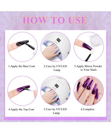 Kiiwah 6 Jar Nail Art Chrome Nail Powder Set Pearl Shell Nail Glitter Powder Mirror Effect for Nail Art Design Decoration - Buy Online on GoSupps.com