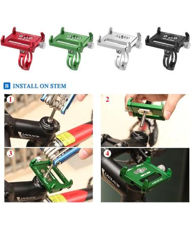 Lixada Universal Bicycle Phone Holder - Adjustable for 3.6-6.2 Inch Devices - Green | International Shipping - Buy Online on GoSupps.com