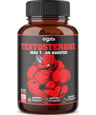 11in1 Agobi MaxT-On Testosterone Booster for Men, High Potency 14000mg Equivalent - Endurance, Drive, and Strength Support 120 Vegan Capsules for 2 Months
