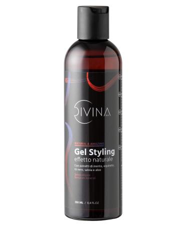 DIVINA BLK Natural&Amazing Extra Definition Styling Gel, product for curly hair, with natural extracts of mint, horsetail, black tea, sage and aloe (250ml)