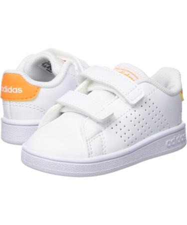 adidas Kids Advantage Cf I Sneaker - Child Size 5 UK - White/Orange Rush - Buy Online on GoSupps.com