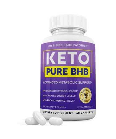 Keto Pure BHB Pills Advanced BHB Ketogenic Supplement Real Exogenous Ketones Ketosis for Men Women 60 Capsules 1 Bottle 60 Count (Pack of 1)