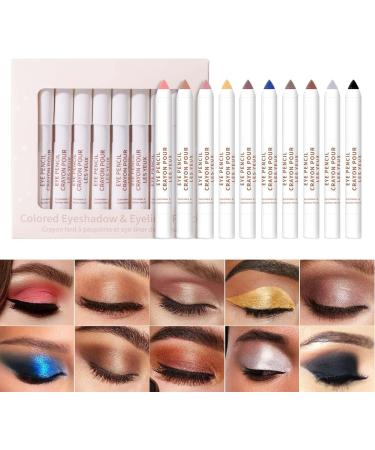 Eye Shadow Stick Makeup - Soft Matte Shimmer Eye Shadow Pencil with Creamy - Matte Eye Brightener Stick Cream Eye Shadow Pencil Crayon for Shimmer - Buy Online on GoSupps.com