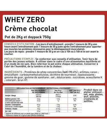 Whey Concentrated Protein Zero Eric Favre + 75% Whey Protein Concentrated No Aspartame/Collagen/GMO/Gluten French Laboratory (Vanilla 2 kg) - Buy Online on GoSupps.com