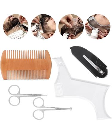 Beard Shaping Template Easy Use Stainless Steel Material Meet Different Demands Beard Styling Tool Set for Shape Cheek Line for Shape Neck Line - Buy Online on GoSupps.com
