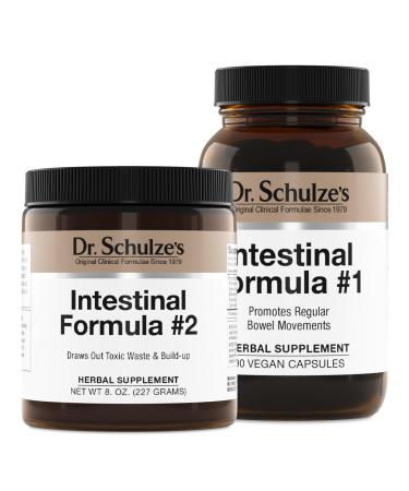 Dr. Schulze's Intestinal Formula #2 (8 Ounces) and Intestinal Formula #1 Capsules (90 Capsules) - Organic Herbal Supplements