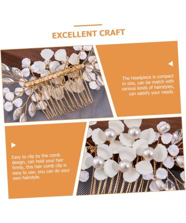 FRCOLOR Hair Accessories Pearl Hair Pin Hairpin Wedding Hair Comb Women Headdress Hair Clips Bride Headpieces for Wedding Barrettes for Hair Pearl Headpiece Hair Comb Clip - Buy Online on GoSupps.com