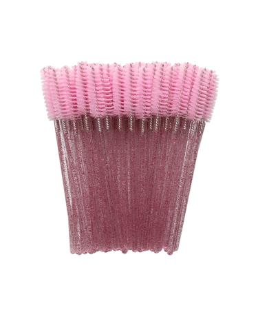 5 0PCS / Sac Sourcils Mascara Baguette Spoolie Spoolie Brosse Jetable Lash Wands Extension Extension Extension DE COULAGE POIGNES DE Mascara Bague (Handle Color : All Pink)