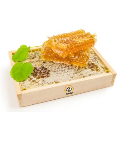 Raw Honeycomb Of Wildflowers In Wooden Frame - Directly From Bee Hive - 300g - Buy Online on GoSupps.com