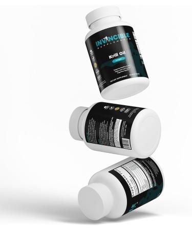 Invincible Supplements Krill Oil Softgels 500mg | Heart & Brain Support | Non-GMO 82.5mg EPA/DHA 200mg Astaxanthin Omega-3 Supplement - Buy Online on GoSupps.com