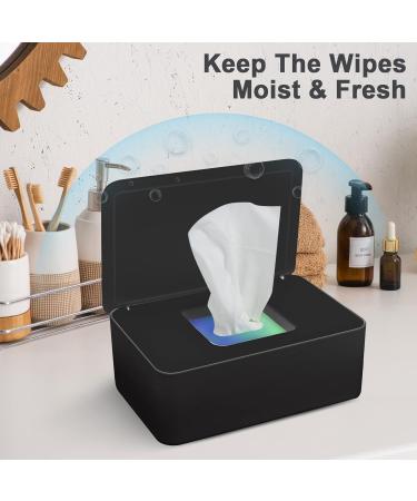 2-Piece Wet Wipes Box Set - Stylish Black Tissue & Napkin Storage for Home & Office - Buy Online on GoSupps.com