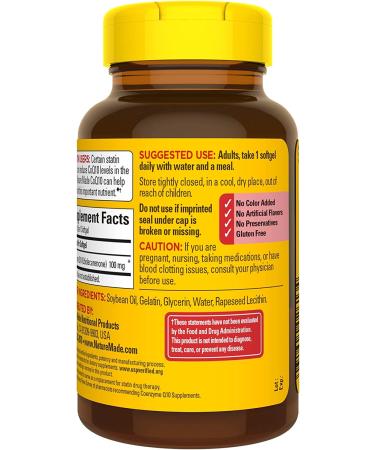 Nature Made CoQ10 100 mg - 72 Softgels for Heart Health & Energy Support - Buy Online on GoSupps.com