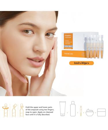 Buy Vitamin C Face Serum with Hyaluronic Acid & Niacinamide - Anti-Aging Hydrating 30 Ampoules for Glowing Skin & Dark Spots - Buy Online on GoSupps.com