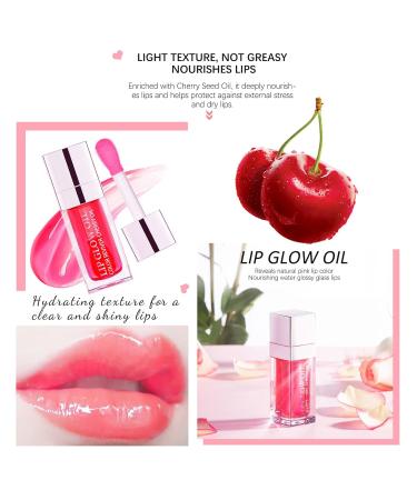 Alisesun Lip Oil Hydrating Tinted Lip Balm Plump Lip Gloss Lip Care Transparent Toot Lip Oil Tinted (015# Cherry Red) - Buy Online on GoSupps.com