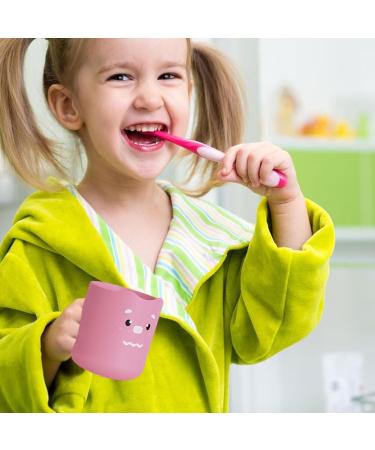 Kids Toothbrush Cup with Handle - 300ml Bathroom Toothbrush Cup Kids Cartoon Unbreakable Toothbrush Cup Adorable Bathroom Accessories for Kids Boys Girls Hixip Little Pink Pig - Buy Online on GoSupps.com
