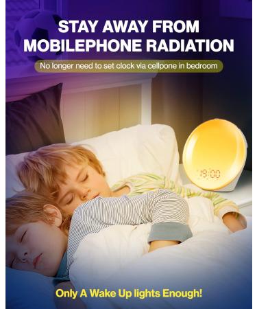Laliled Sunrise Simulation Alarm Clock - 14 Colors 16 Brightness 10 Natural Sounds FM Radio & Snooze Function | Perfect Wake-Up Light for Adults & Kids - Buy Online on GoSupps.com