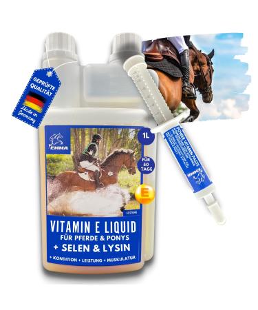 Selenium Vitamin E Lysine Liqud + Pate for Horses Maintain Healthy Musculature Vitamin E-Selenium Lysine Amino Energy for Physical Condition Muscle Performance Horse 30 ml 1 L