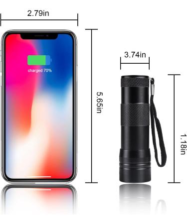 BeinHome UV Flashlight Black Light - 5 Pack UV Lamps with 12 LEDs 395nm Pet Urine Detector for Dog and Cat - Includes 15 AAA Batteries - Buy Online on GoSupps.com