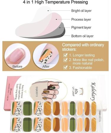Kalolary Gel Nail Polish Strips Nail Gel Art Sticker Waterproof Full Nail Wraps Decal Sets with Scissors Nail File and Stick for Women Girls Nail Art Decor (UV/LED Lamp Required)-15 - Buy Online on GoSupps.com
