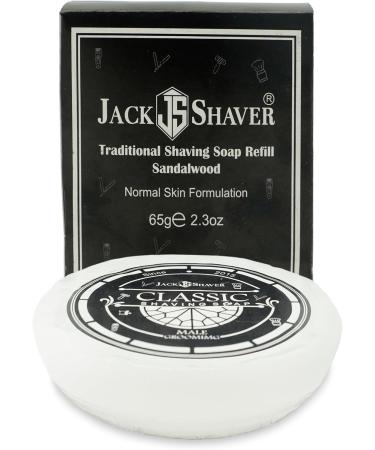 Jack Shaver Shaving Soap Natural Shaving Soap for Men 100% Handmade Organic Soap for Rich Lather Traditional Shaving Soap 65 g Refill Vegan Soap - Buy Online on GoSupps.com