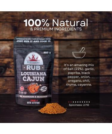 Poppamies Louisiana Cajun Spice Mix - 200g Dry Marinade for Fish Chicken & Vegetables | Perfect for BBQ Grill & Oven - Buy Online on GoSupps.com