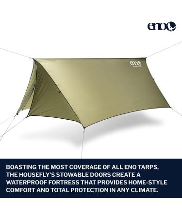 ENO HouseFly Rain Tarp - Ultralight Camping Tarp in Lichen | Standard Packaging - Buy Online on GoSupps.com