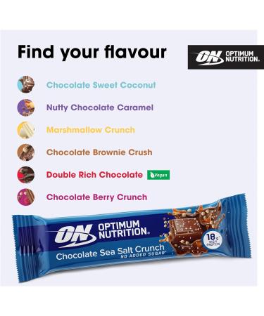 Optimum Nutrition Chocolate Sea Salt Crunch Protein Bars - 12 Pack, 55g Bars for Pre & Post Workout - Vegetarian Snack with No Added Sugar - Ideal Healthy Snack for Men and Women - Buy Online on GoSupps.com