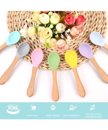 Vicloon Baby Spoon Set | 7 Pcs Soft Curved Silicone Feeding Spoons for Kids | BPA-Free Utensils for Toddlers and Infants - Buy Online on GoSupps.com