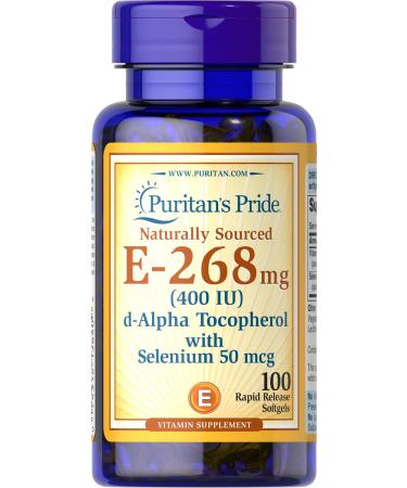 Puritan's Pride Vitamin E-with Selenium 400 IU Natural 100 RR Softgels