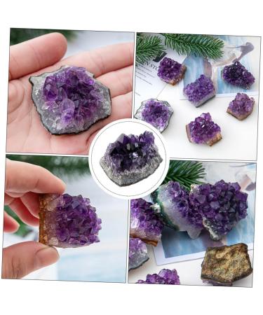 LIFKOME 2pcs Amethyst Cluster Rock Chip Rough Crystal Specimen Geode Natural Crystal Decoration Energy Druze - Buy Online on GoSupps.com