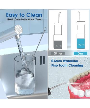 Buy Cordless Water Flosser for Teeth - Portable Dental Flosser with Telescopic Tank 3 Modes & 6 Jets - International Shipping Available - Buy Online on GoSupps.com
