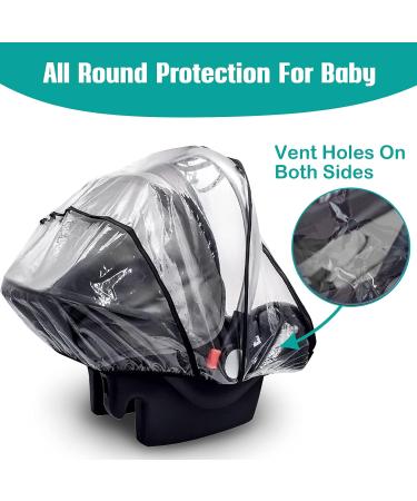 Universal Car Seat Rain Cover - Windproof & Waterproof EVA Weather Shield with Zipper Door, Side Ventilation for Maxi COSI & More - Buy Online on GoSupps.com