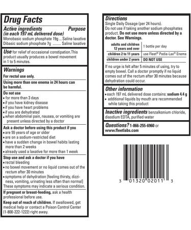 Fleet Saline Laxative Enema 7.8 oz 12-Pack - Fast-Acting Relief in Multicolor - Buy Online on GoSupps.com