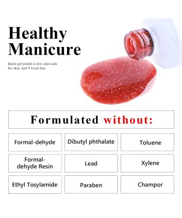 Imiti 15ml Red Glitter Gel Nail Polish - Soak Off UV LED Gel for DIY Nail Art | Best Manicure Starter Kit for Women & Girls - Buy Online on GoSupps.com