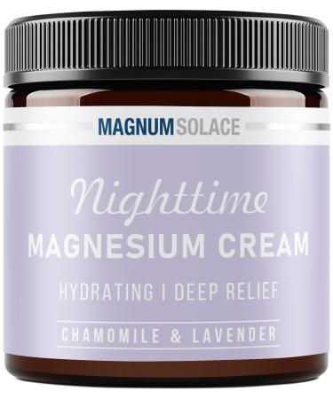 Magnesium Lotion Nighttime Magnesium Cream Apply to Legs Arms or Chest - Topical Magnesium Chloride USA Made and Safe for Kids (Chamomile Lavender) 4 Fl Oz (Pack of 1)