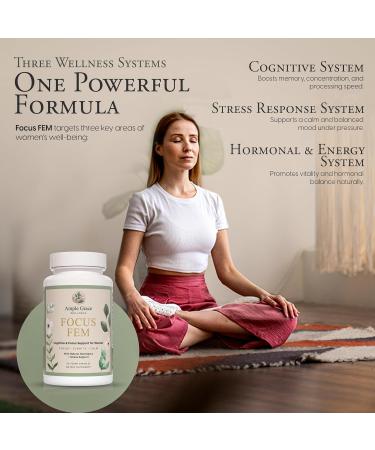 Ample Grace Focus FEM Women s Cognitive & Focus Supplement 90 Vegan Capsules - Nootropic & Adaptogen Blend with Lion s Mane Bacopa Ashwagandha Mental Clarity and Memory Supplements - Buy Online on GoSupps.com