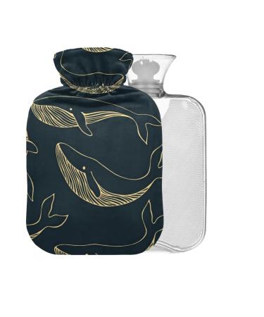 Whales BAP Free Hot Water Bottle with Cover 2L Large Hot Water Bag for Pain Relief Back Pain Hot and Cold Therapy
