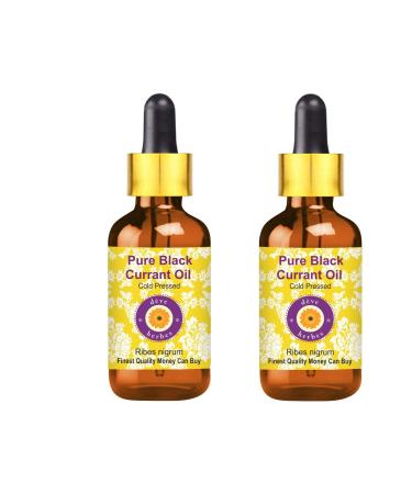 Dev Herbes Pure Black currant oil (Ribes Nigrum) with glass dripper natural therapeutic quality cold -pressed (Pack of Two) 100ml x 2 (6.76 oz) 100 ml (2 Pack)