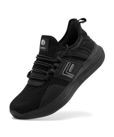 Fitville extra wide running shoes men damping street running shoes comfortable breathable outdoor jogging shoes slippery sneakers 49 EU far black