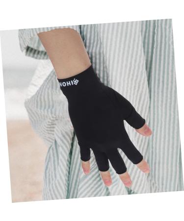 ABOOFAN 1 Pair Uv Gloves Half Finger Gloves Summer Driving Gloves Outdoor Hiking Gloves Uv Shield Gloves Touchscreen Gloves Summer Beach Gloves Point Fingers Fabric Women's 19.5x8cm Black - Buy Online on GoSupps.com