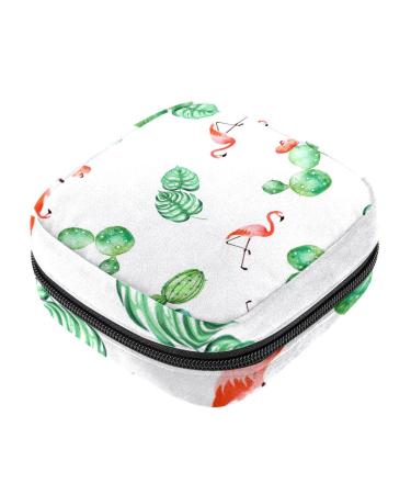 Flamingo Period Bag Menstrual Cup Pouch Large Storage Bag Sanitary Purse for Sanitary Napkin Pads Pads Organizer for Girls Women Multicoloured 20