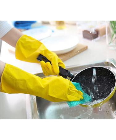 KKRAUS 3 Pairs Long Cleaning Gloves Reusable Rubber Gloves for Kitchen Dishwashing Gloves Gardening and Laundry Cars Household Gloves (Color : A Size : Large) Large A - Buy Online on GoSupps.com