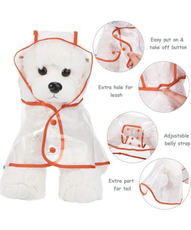 Petcute Waterproof Dog Raincoat with Hood | Transparent Breathable PVC Coat for Medium & Large Dogs - XS Orange - Buy Online on GoSupps.com