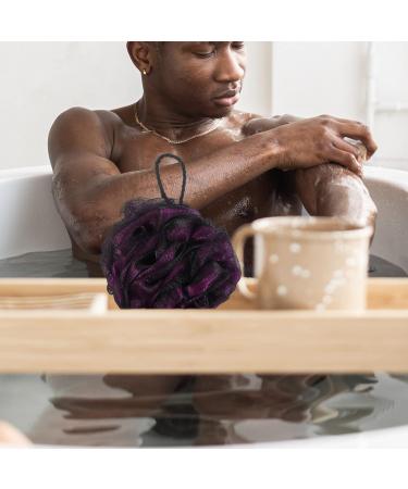 Beaupretty 4pcs Bath Ball Set | Exfoliating Loofah & Shower Pouf | Black Bathing Scrubber for Soft Foam Bubbles | Ideal for Body Cleaning - Buy Online on GoSupps.com