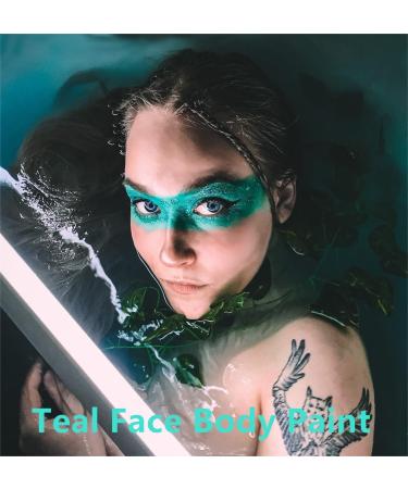 Teal Cream Face Body Paint 2.37oz - Water Based Makeup for Adults & Children - Perfect for Face Painting, Cosplay, Halloween & Festivals - Buy Online on GoSupps.com
