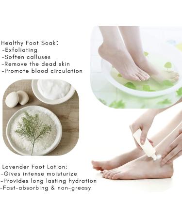 Foot Spa Kit: Epsom Salt Bath Salts Gift Set with Lemon Essential Oil - 3 *10.6oz Relaxing Foot Soak & Moisturizing Foot Lotion for Women - Perfect Gift Idea - Buy Online on GoSupps.com
