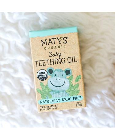 Matyâ€™s Organic Baby Teething Oil - Natural Clove & Lavender Relief for Teething Pain - 0.75 fl oz - Buy Online on GoSupps.com