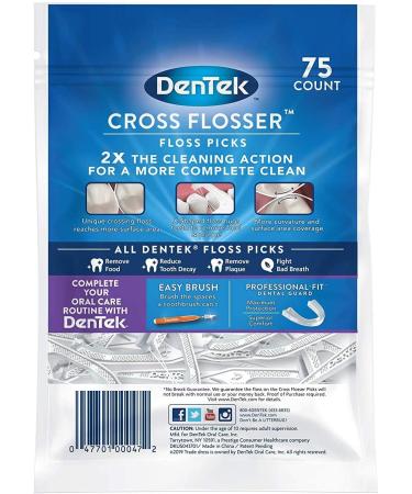 DenTek Cross Flosser Mouthwash Blast - 75 Count for Optimal Plaque Control - Buy Online on GoSupps.com